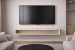 Console de télévision flottante murale - Unité de télévision minimale moderne avec rangement – Image 5
