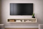 Console de télévision flottante murale - Unité de télévision minimale moderne avec rangement – Image 2